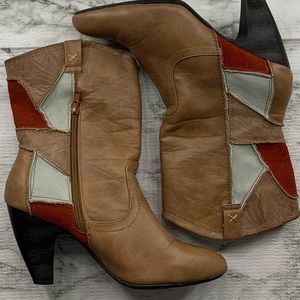 Qupid Mid Calf Western Cowboy Boots